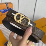 配全套包装礼盒 Lv 女款 寬： 30Mm Louis Vuitton 路易威登 海外代購原單正品來襲 Made In Spain-經典雙面設計 以一當二 Mo