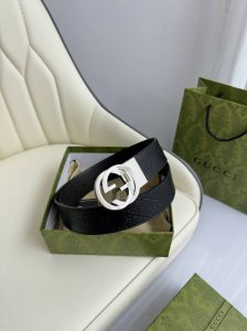 特 Gucci，原厂精密电渡扣头，意大利原厂皮，宽3.7Cm，代购级。