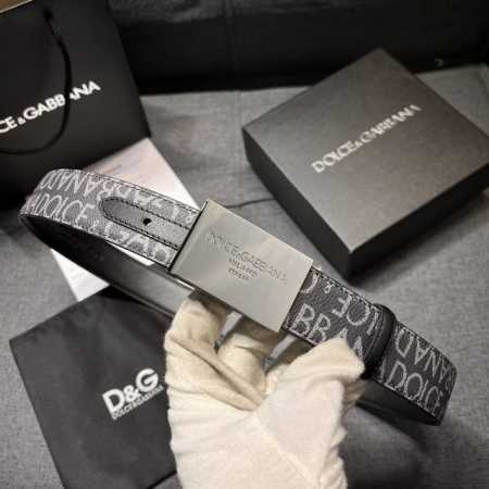 特 杜嘉班纳 宽3.5Cm 新款 压花小午皮简约百搭腰带，Dolce&Gabbana Milano 标牌装饰别具一格 - 点击图像关闭