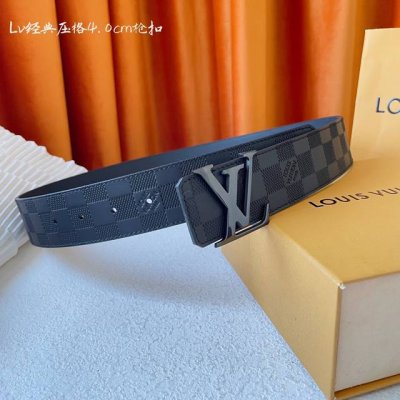 特 Louis Vuitton：经典原单品质，面经典压花配黑色平纹底，搭配原单精品扣，精工制作，细节看图，实物拍摄，高端奢华，宽度4.0Cm