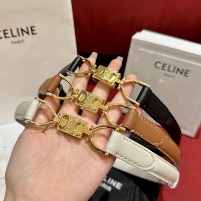 CéLine 腰带 断货王回货 伸缩腰带可调节 宽度1.8Mm精品 进口牛皮女款腰带 均码。