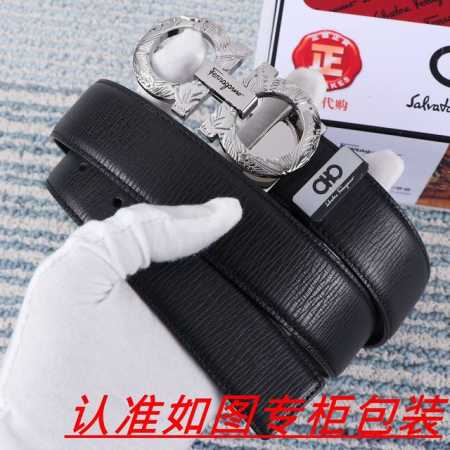 品名：菲拉格木原单 材料：百分百头层牛皮，保证真皮。24K纯钢扣双面可用专柜同等质量， 送人自用首选 包装： 请认准如图专柜包装，赠送打孔器，银 - 点击图像关闭