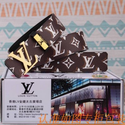 腰带皮带：Lv 路易威登原单牛皮腰带·P200 男款皮带：材质百分百头层牛皮腰带保证真皮皮带，专柜原单品质、做工精细，时尚大牌，送人自用首选包装： 请认准如图专