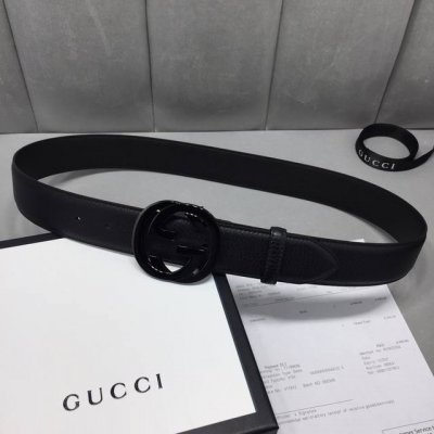 配送专柜全套礼盒包装。 G U C C I 原單品質 老鼠貨 宽度4.0毫米 進口荔枝紋面平紋小牛皮底 精品經典圓雙g钢扣，尽显高贵！