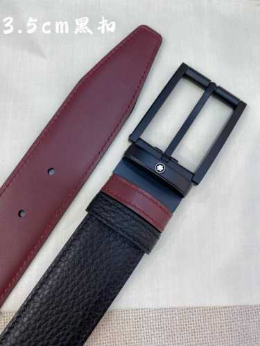 Montblanc万宝龙 宽3.5Cm 采用头层牛皮 精品针式扣头 自由裁剪商务休闲皮带