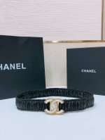 Chanel 24C Cc树脂白 齿链黄铜Logo扣 小牛皮 银色金属 与 金色金属 3.0Cm精品 弹力十足 百搭 优雅 码数含扣S=65Cm总长可用75、8