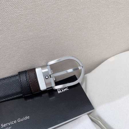 万宝家-原单# 商务真皮腰带 简约设计 品位之选 低调中彰显格调，流畅线条勾勒现代美学。万宝家经典工艺融合潮流元素，既是腰带，更是品位的象征。 商务休闲 一“带 - 点击图像关闭