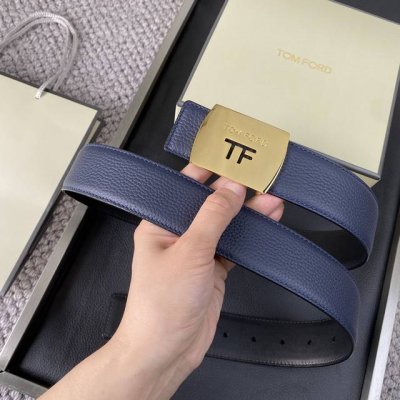 Tom Ford 汤姆福特。新品高端双面小牛皮，简约商务男士腰带，4.0Cm宽，双面使用，配原版包装