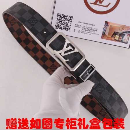 皮带：Lv..路易..威登原单 腰带：百分百头层牛皮，保证真皮。24K纯钢扣双面可用专柜同等质量， 送人自用首选 包装： 请认准如图专柜包装，赠送打孔器，银联发 - 点击图像关闭