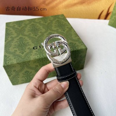 特 品牌：古奇新款进口小牛皮，手感细腻柔软。搭配纯钢自动精品钢扣，男士必备！宽度：3.5Cm