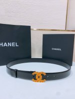 Chanel经典双C皮带腰带 Logo扣搭配进口小羊皮带身，质感满分，简直身春日里的点睛之笔，皮带直径3.0Cm