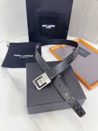 Saint Laurent 圣罗兰女士腰带皮带 原厂精密电渡扣头，意大利原厂皮，宽2.5Cm，代购级 - 点击图像关闭