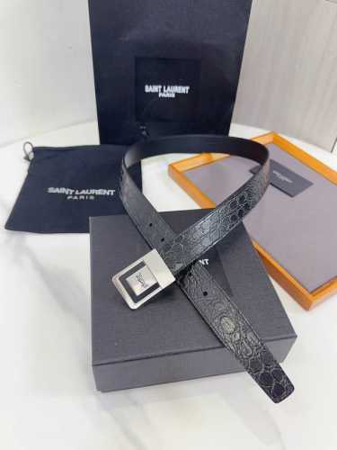 Saint Laurent 圣罗兰女士腰带皮带 原厂精密电渡扣头，意大利原厂皮，宽2.5Cm，代购级