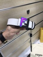 配送专柜包装 打孔针 特批新款 Fd 宽38 Mm 支持Nfc 芯片扫描，标志造型皮带，原版五彩间色 双层F铆钉扣，进口原版小奶白牛皮配制老花制成，镀金表面金属