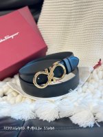 Ferragamo 菲拉格慕平滑扣腰带 宽度35Mm宽 双面原版头层牛皮 自由裁剪设计