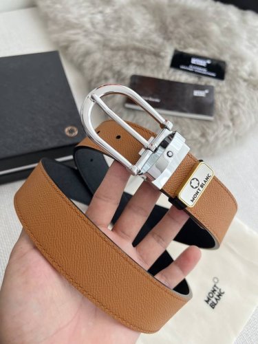 品名：万宝龙.Montblanc原单 腰带 皮带 型号：针扣，新款原版经典精品针式扣头，实物拍摄，原版头层牛皮 材料：百分百头层牛皮，保证真皮。双面可用专柜同等