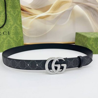 Gucci 3.0 新款Cc压花铜扣，经典防水布料配头层牛皮底，时尚百搭，商务休闲！