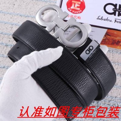 品名：菲拉格木 腰带原单 皮带 材料：百分百头层牛皮，保证真皮。24K纯钢扣双面可用专柜同等质量， 送人自用首选 包装： 请认准如图专柜包装，赠送打孔器，银联发