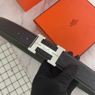 爱马仕 特种皮腰带系列 ，原厂五金精品不锈钢钻扣 手感柔软舒适 宽3.8Cm。
