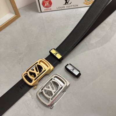 品名：Lv..路易..威登自动带 材质：原单牛皮腰带 百分百头层牛皮腰带保证真皮，24K纯钢扣，专柜原单品质、做工精细，时尚大牌，送人自用首选 包装： 请认准如