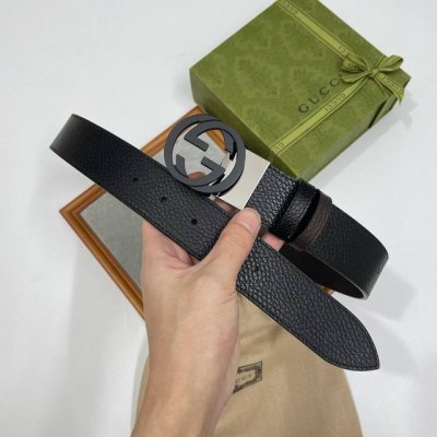 特 Gucci 古奇官网经典 正品规格 3.8Cm原版品质头层小牛皮压花 进口头层底 双g抛光旋转亮面扣