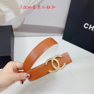 3.0Cm香奈儿腰带，头层牛皮双面配色可用，长度：.75.80.85.90.95.100欧，精品玉石钻钢扣原版开模定制庆祝]