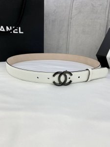 特P180 宽度3.0Cm Chanel （香奈儿）女士经典款腰带皮带新款光滑内衬磨砂牛皮银色/简单精品钢扣