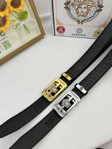 品名：Versace.范思哲 自动带 材质：原单牛皮腰带 百分百头层牛皮腰带保证真皮，24K纯钢扣，专柜原单品质、做工精细，时尚大牌，送人自用首选 包装： 请认