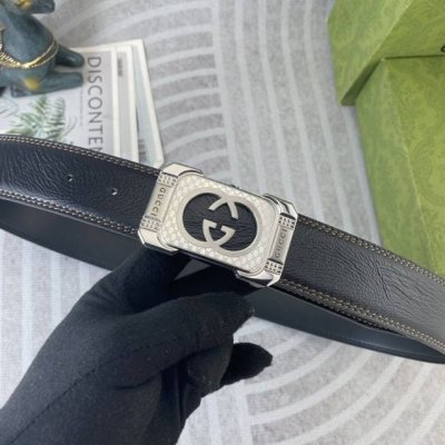 古奇 特种皮腰带系列 ，原厂五金精品不锈钢扣，手感柔软舒适 宽3.8Cm。