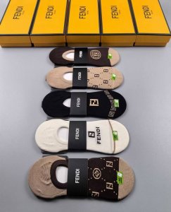 特 Fendi 芬迪Ff新品女款隐形袜子一体机无骨缝合袜子 一盒五双 提花经典标志，纯棉材质，超舒适超美腻大牌出街，潮人必备超好搭