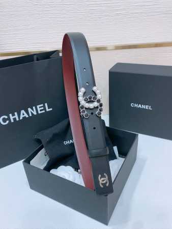 Chanel 春夏新款 小牛皮与黄铜Cc搭扣 精致细腻 光滑优雅 3.0Cm - 点击图像关闭