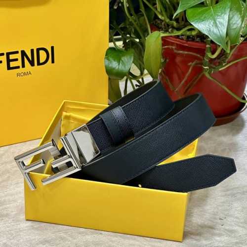 Fendl芬迪宽35Mm 原单双面头层牛皮制作 搭配原单纯铜尾夹旋转扣五金 奢华优雅 商务休闲百搭款 顶级做工 高清实拍 品质保证
