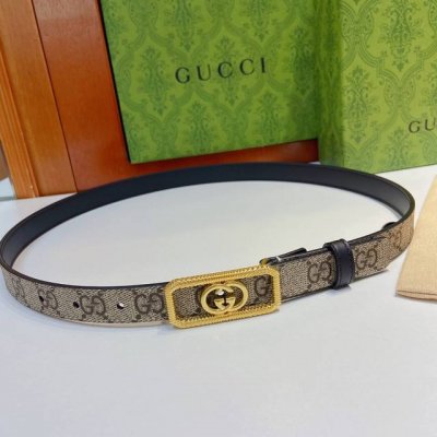 Gucci 古奇官网新款，双面原厂小牛皮搭配互扣式双g精品纯铜五金腰带，专柜规格 2.0Cm