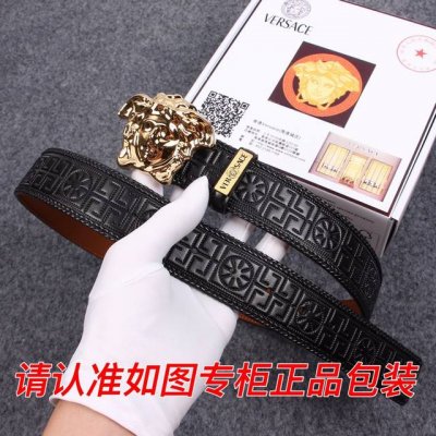 品名：范思哲.Ver Sace原单 型号：认准如图专柜包装，送打孔器 材料：百分百头层牛皮，保证真皮。美人头，24K钢扣专柜同等质量， 送人自用首选 包装： 请