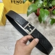 Fendi 芬迪 全套包装 专柜同款 宽40Mm 标志造型宽皮带。原版针扣，进口原版小牛皮制成，印有浮雕黑Ff 图案。镀金表面金属制品，品质保证。