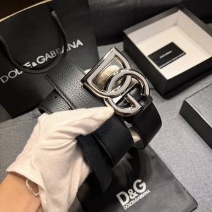 Dg 宽4.0Cm Dolce&Gabbana 新款 进口荔枝纹牛皮 Lux 鞍皮腰带，雅致配饰，搭配双电镀标牌