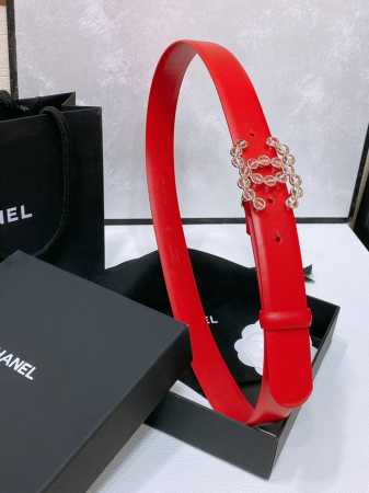 Chanel 24C 树脂水晶 Logo搭扣 黄铜金属 进口胎牛皮平纹带身 饰有Cc小Logo手感柔软 细腻 3.0Cm - 点击图像关闭