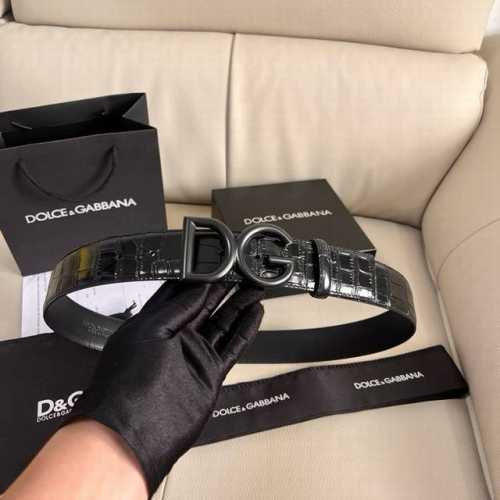 Dg 宽4.0Cm Dolce&Gabbana 新款男士鳄鱼纹腰带 搭配全新镀钌 Dg 交叉造型徽标搭扣