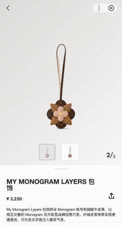 新品M02136 Louis Vuitton 路易威登Lv小花 花卉 My Monogram Layers包挂 多功能挂饰 钥匙挂件 Pu材质 My Monog - 点击图像关闭