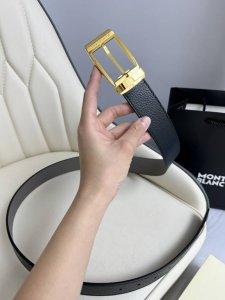 特 Montblanc万宝龙 宽3.5Cm 采用头层牛皮 精品针式扣头 自由裁剪商务休闲