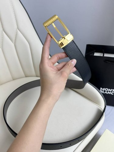 特 Montblanc万宝龙 宽3.5Cm 采用头层牛皮 精品针式扣头 自由裁剪商务休闲