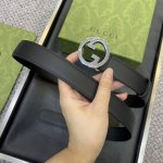 高端品质，实物拍摄 配全套礼盒 ：Gucci 專櫃最新升华版本 寬度38毫米 進口小牛皮壓花衬托稀缺的原廠意大利樹膏皮 搭配做工精緻的gg扣