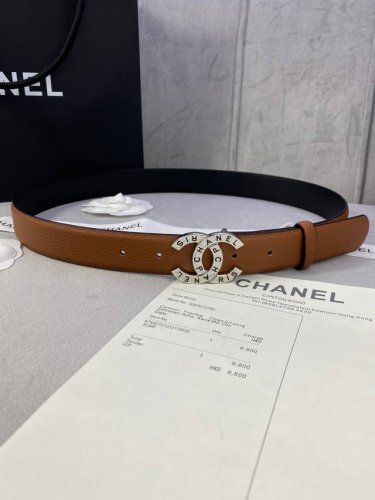宽度3.0Cm Chanel 香奈儿 荔枝纹牛皮支持nfc芯片官方网站链接扫码验证、金 银 色镶钻钢扣。
