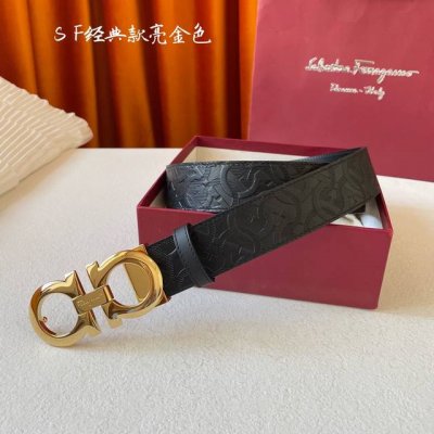 特 配全套包装礼盒 男款 菲拉格慕 3.5Cm高级定制款男士皮带 ，双面进口牛皮，自行选择搭配 真材实料 很有质感 时尚经典不失风范 可自行裁剪