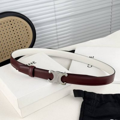 Celin E新品立体浮标扣女士腰带 意大利进口小牛皮 搭铜扣 宽度2.5双面佩