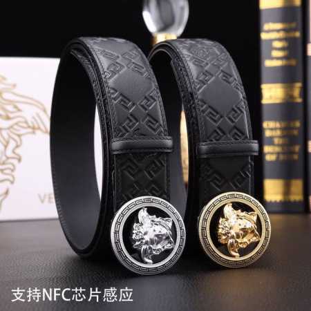 特 范思哲秘原单高档品质专柜官网同步支持Nfc感应宽度3.8钢扣头意大利双面进口头层小牛皮原版花纹手感极佳 上身郊果棒男士最爱商务休闲两用长度100一125下单 - 点击图像关闭