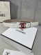 宽度3.0Cm Chanel 香奈儿 女士经典款腰带皮带新款光滑内衬磨砂牛皮银色 精品磨胶钢扣