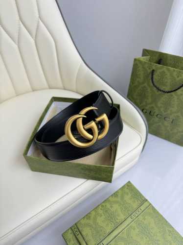 特 Gucci，原厂精密电渡扣头，意大利原厂皮，宽4.0Cm，代购级。
