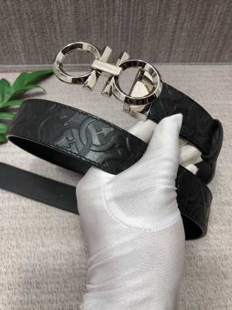 配全套包装礼盒 菲拉格慕：原单头层牛皮压花带身，内衬头层小牛皮底，配全套包装 支持Nfc扫描！五金可随意搭配，可双用可裁剪，原产皮料定制，专柜宽度3.5Cm - 点击图像关闭