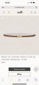 Hermes 女款 Focus Buckle & Reversible Leather Strap 3Mm